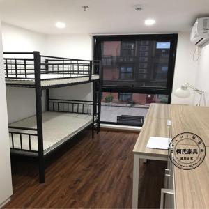 森美人上下铺铁床员工宿舍双人铁架床高低床家用双层加厚大人阁楼架子床