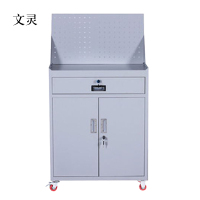 文灵工具柜加厚铁皮储物柜工厂车间用带抽屉汽修多功能收纳柜灰白色一斗小柜含轮子