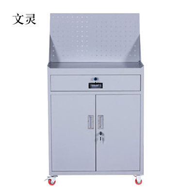 文灵工具柜加厚铁皮储物柜工厂车间用带抽屉汽修多功能收纳柜灰白色一斗小柜含轮子