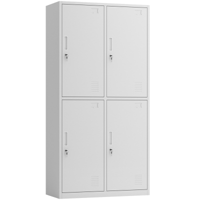 迅众 四门更衣办公室衣柜钢制员工衣柜铁皮柜更衣柜存包柜职员宿舍衣柜带锁储物柜鞋柜多门更衣柜公司员工衣帽柜