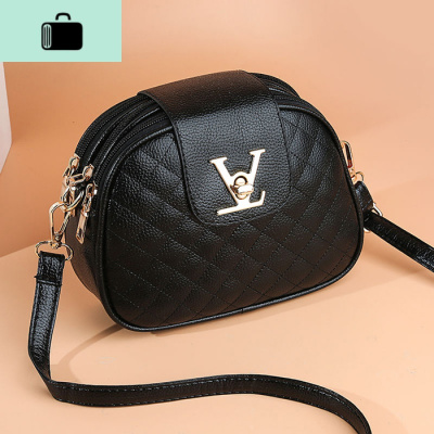 时尚三层大容量女包包韩版百搭单肩包女斜挎包迷你小包菱格小圆包NEW LAKE