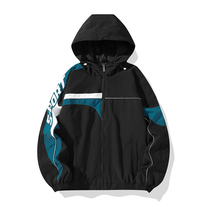 春秋季新款夹克男装时尚潮流青少年连帽男士开衫上衣宽松夹克外套