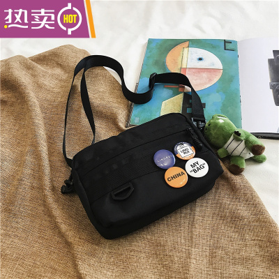 NEWLAKE斜挎包男潮牌嘻哈小方包蹦迪包男士单肩包原宿运动休闲ins包包女