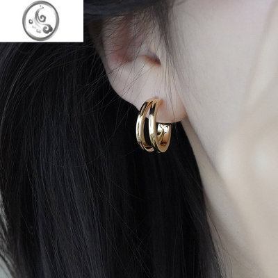 JiMi高级感圈圈耳环小众设计感简约时尚百搭耳饰耳圈耳钉2022年新款潮