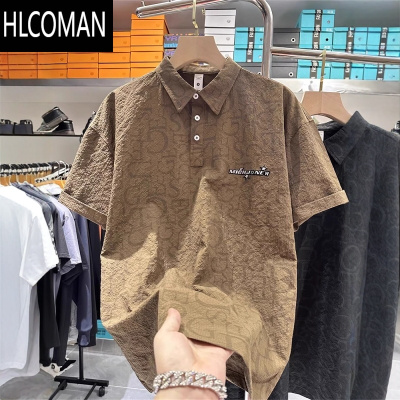HLCOMAN设计感男士短袖polo衫休闲翻领T恤潮牌ins痞帅男款半袖衬衫