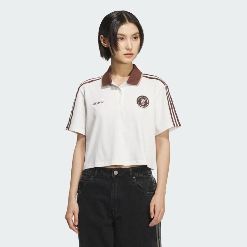 ADIDAS阿迪达斯三叶草短袖T恤运动休闲短款POLO衫女装KH1187 C