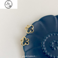 JiMi可盐可甜 高级感茶系金属线圈花朵耳环耳夹小众耳饰无耳洞耳骨夹