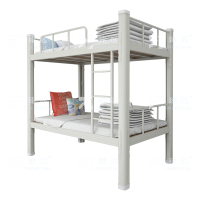 臻远 XCC-10 钢制型材床双层床员工宿舍上下铺学生公寓床双人床铁艺高低床 双层床900宽白