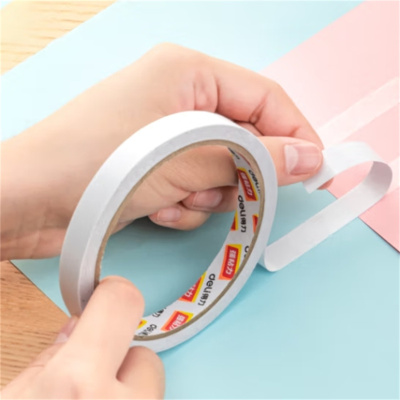 得力 高粘棉纸双面胶带 12mm*10y(9.1m/卷) 白色 30401