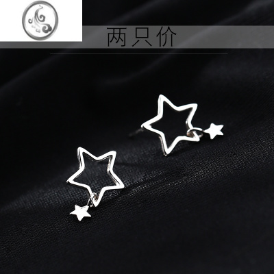JiMi[]925银银星星耳钉女2022年新款潮耳环小众设计感夏季耳饰