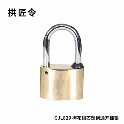 拱匠令 GJL829 梅花锁芯通开铜挂锁 铜 60*45*18.5mm(计价单位:个) 黄色