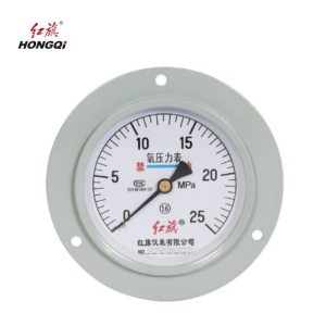 红旗 轴向带边氧气压力表定制检测款YO100ZT(压力值需备注) 块