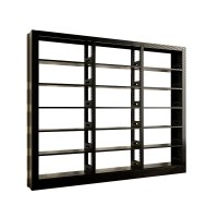 臻远ZY4072608 钢制书架资料架 单面6层一列三组黑色 2800*300*2000mm