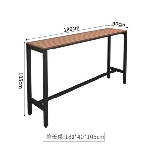 苏宁 金菲罗格 办公家具 户外防晒塑木吧台桌 180x40x105cm