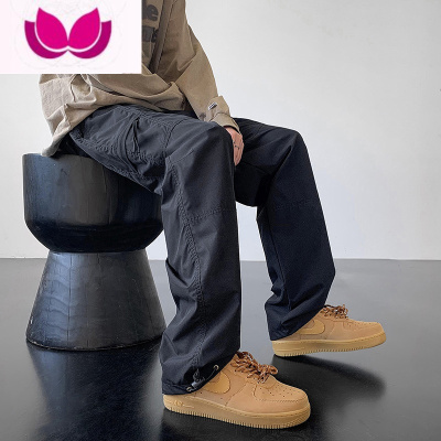 七斓美式复古vibe风裤子高街潮牌机能工装裤男宽松直筒户外防水冲锋裤