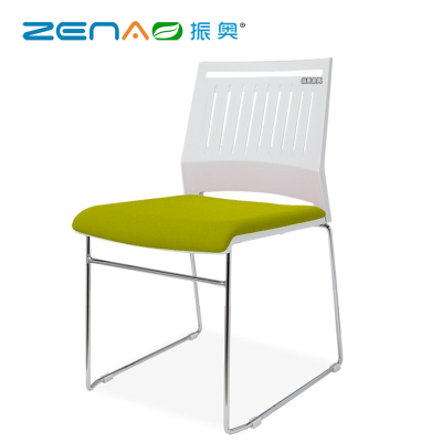 振奥 休闲培训简约办公椅洽谈椅彩色塑料靠背椅餐厅家用椅/张(白色+绿色)