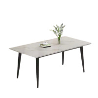 戴劲 岩板餐桌椅组合新中式家用现代简约方形饭桌小户型1.4米单桌