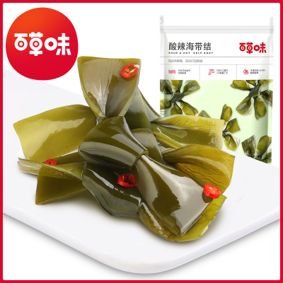 百草味(BE&CHEERY)海带结200g酸辣味海带丝小包装海海鲜开袋即食小吃零食海带结200g*3袋