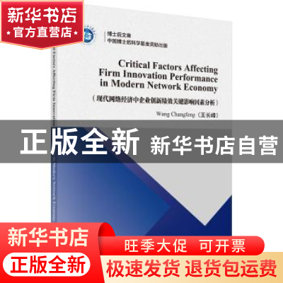 正版 现代网络经济中企业创新绩效关键影响因素分析 王长峰著 科