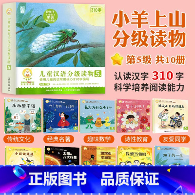 [新品]小羊上山[ 第5级] 全套10册 [正版]小羊上山儿童分级读物全套第1/2/3/4级40册一级分级阅读识字卡第一