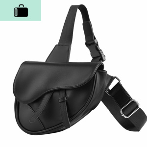 胸包男2020新款潮牌单肩包休闲男包斜挎包男时尚青年背包马鞍包NEW LAKE 黑色男士单肩包 黑色