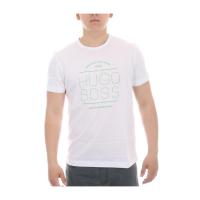 男士圆领短袖白色T恤休闲舒适徽标细节设计