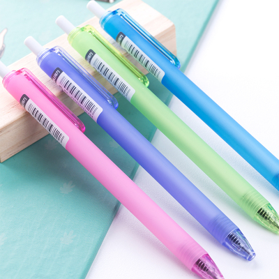 得力(deli）中性笔办公签字笔学生用0.38mm极细水笔全针管按动碳素笔12支黑色12支/盒