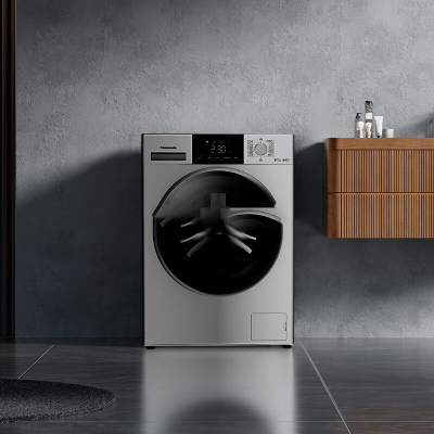 松下(Panasonic)全自动10公斤变频滚筒洗衣机 温水泡沫净智能节水BLDC电机 银色 XQG100-N13S