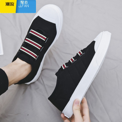 聚范夏季新款透气老北京布鞋男士一脚蹬懒人休闲帆布鞋韩版潮流男鞋子