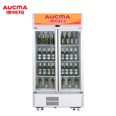 Aucma/澳柯玛SC-409409升对开门立式展示柜保鲜冰箱商用冷藏冷柜