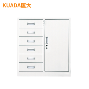 匡大 铁皮文件柜办公资料柜储物柜矮六斗 白色