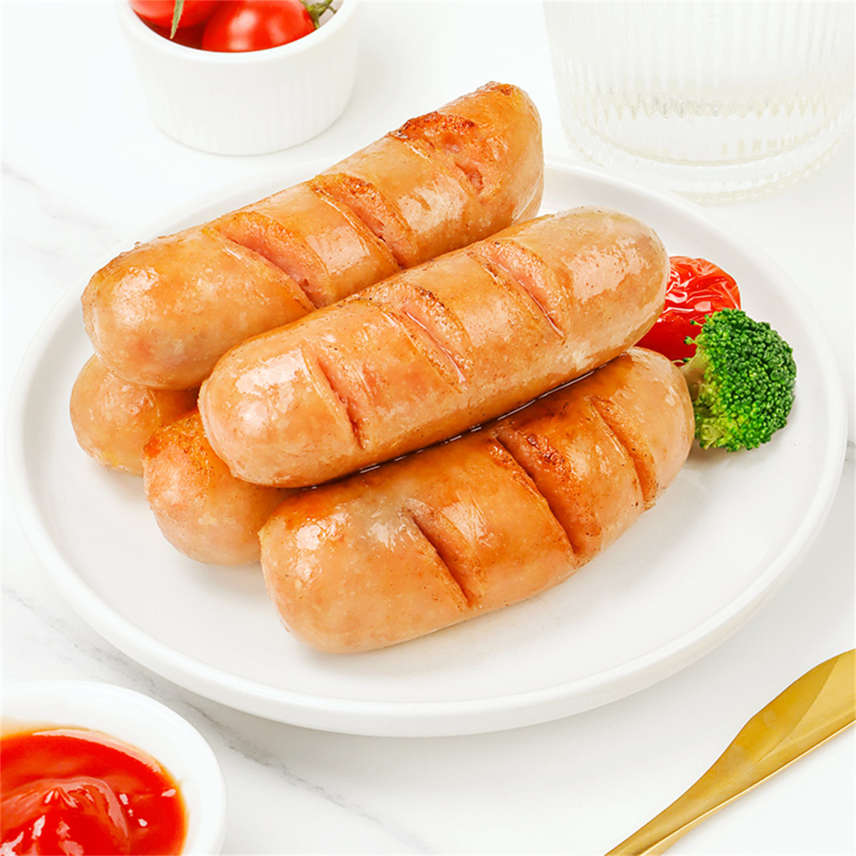 男厨房台湾手工烤肠香肠200g*6包 原味手抓饼烤肠热狗火锅食材火腿肠