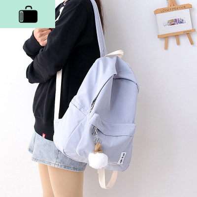 日系双肩包女2020新款古着感书包女韩版高中初中生大学生简约背包NEW LAKE