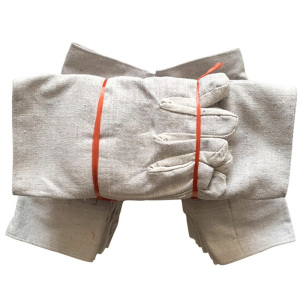 迅众 双层全衬24道线帆布手套机械电焊工耐磨加厚工作劳保防护用品 1包10双装