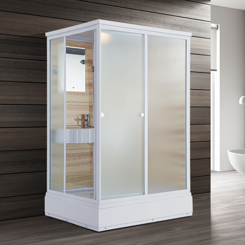 移动卫生间整体家用一字型洗澡间一体式淋浴房带底座防水浴室 正开