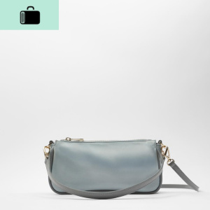 腋下包za20新款女包蓝色丝缎质感单肩包手提包潮洋气肯豆法棍包女NEW LAKE女士单肩包