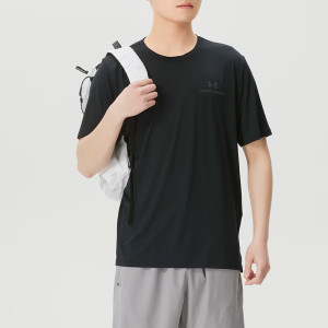 安德玛(Under Armour)男装新款运动服透气宽松圆领训练服健身休闲短袖t恤衫1382904-001 ZP