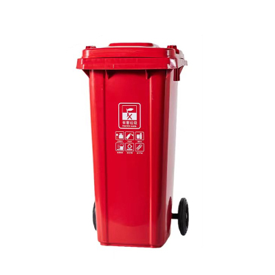 鲸轩 J1204 56*48*96cm 120L加厚带轮垃圾桶(计价单位:个) 红色