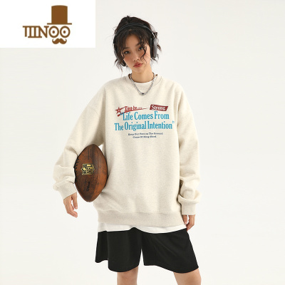 YANXUXINGHD 星河oversize美式复古卫衣男女潮圆领上衣2023新款