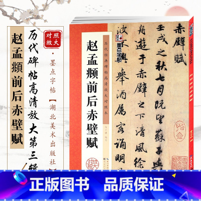 [正版]赵孟頫前后赤壁赋 历代碑帖高清放大对照本 字帖 行书毛笔书法成人学生临摹练习字帖 简体旁注笔法讲解 湖北美术出