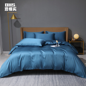 豆恒实(DHS)床上用品新疆纯棉高档多件套 ZY-DJT03/套 宝石蓝 (默认1.2*2米其他尺寸请备注)