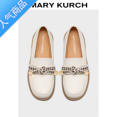 SUNTEKY KRH2023春夏新款女士单鞋软底蝴蝶结小皮鞋厚底乐福鞋