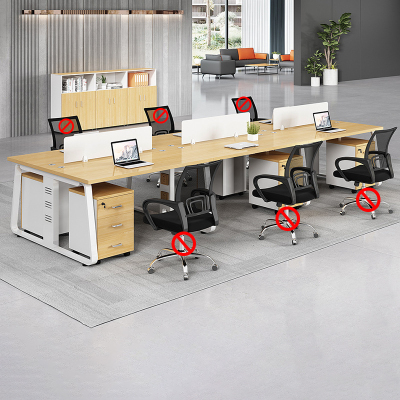 臻远 GWE-05 简约职员桌办公桌屏风工作卡位 对坐六人位含柜