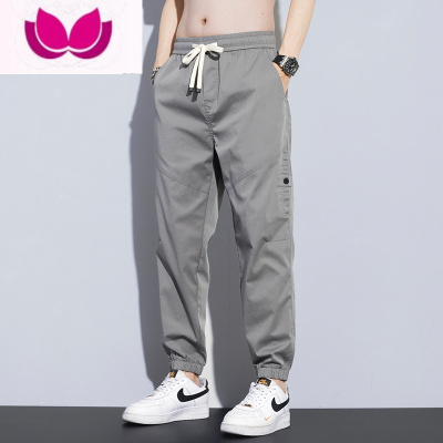七斓束脚薄款休闲裤男士潮流宽松百搭新款潮牌冰丝工装裤子男装