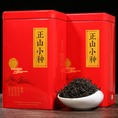 茶叶红茶金骏眉正山小种茶叶罐装礼盒装茶叶正山小种（2罐）500g+礼袋