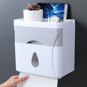 家柏饰(CORATED)防水免打孔厨房卫生间纸巾架浴室纸巾盒厕所手纸卷纸筒抽纸收纳盒
