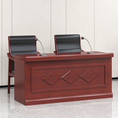 创世人环保实木贴皮学校演讲台会议桌办公桌长条形演讲台大型会议演讲主讲台1.4m