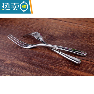 敬平304不锈钢水果叉子果签小号二齿叉点心西餐叉 3齿水果叉2个