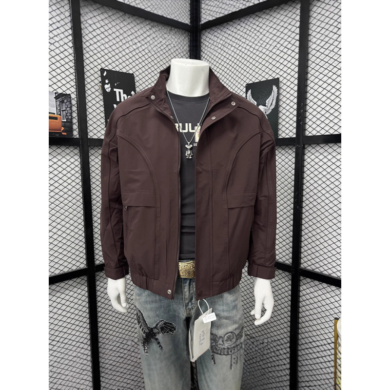 秋季男士工装外套宽松夹克新款潮牌休闲百搭青年立领男装上衣