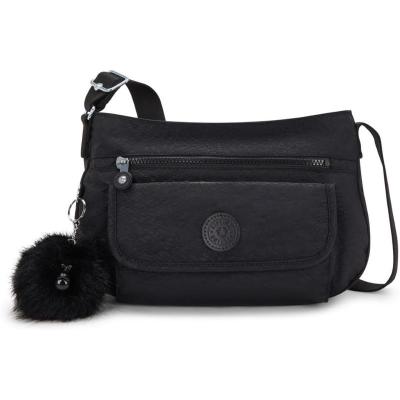 Kipling凯浦林斜挎包女大容量多口袋可调节肩带易于收纳黑色